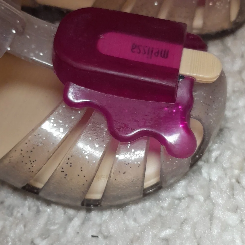 MINI MELISSA POPSICLE  ARANHA clear & Purple Jelly Sandals Size 7 - Picture 8 of 12
